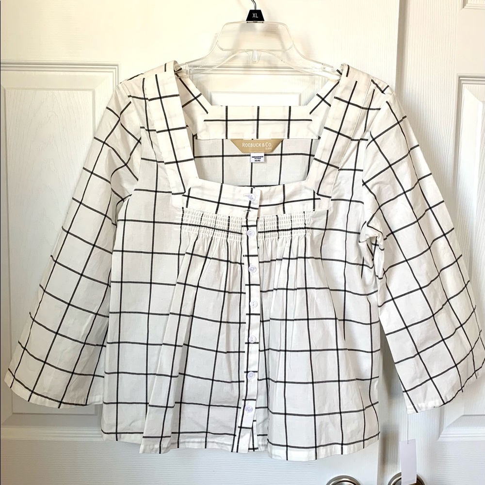 NEW White and Black Striped Top
